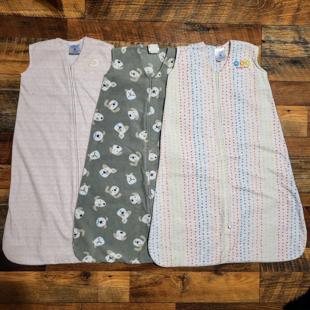 Halo Fleece Sleep Sack Size Medium Bundle Of 3 Wearable Baby Blankets 6-12 mon